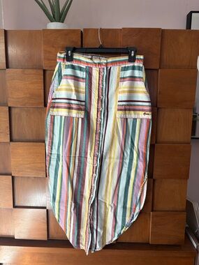 Kavu Striped Button-Front Skirt